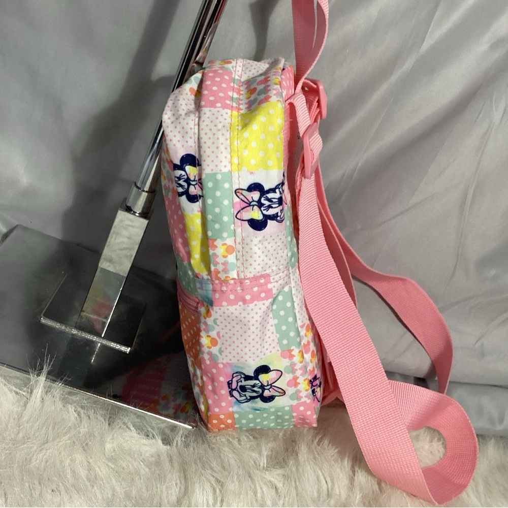 Disney Minnie Mouse Girlie Mini Backpack Toddlers Up Pink Yellow CUTE - Picture 6 of 10